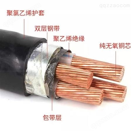  弘泰线缆一枝秀 铜芯低压铠装电力电缆YJV22-4*50+1