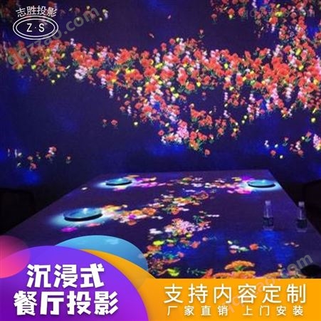 餐厅互动投影广东餐厅全息光影全息投影 互动游戏5D光影餐厅