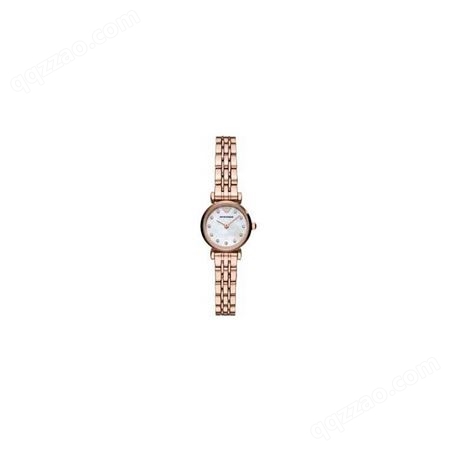阿玛尼(Emporio Armani) 小表盘钢带女士玫瑰金色石英腕表手表