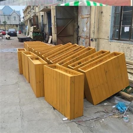 德晟定制碳化木花箱 防腐木种植箱 长方形 正方形实木花盆