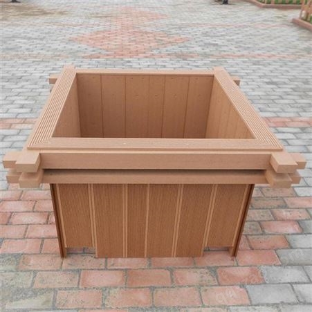 德晟定制塑木花箱 长方形实木花池 防腐木种植木箱