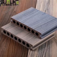 塑木圆孔地板 共挤户外塑木地板木塑共挤空心板 规格多可定制