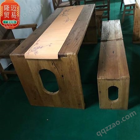 老榆木实木桌椅家具组合 中式地板 榆木板材