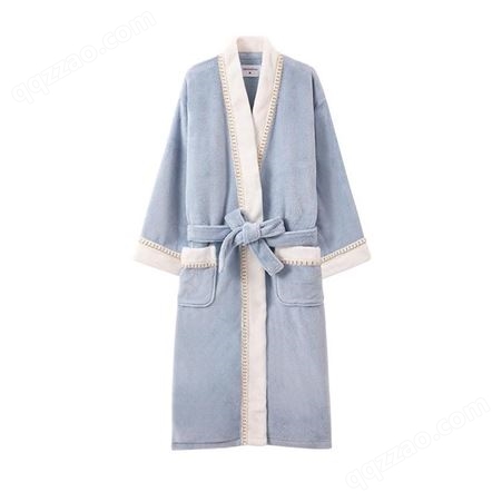 廷镁订货秋冬季睡衣女蓝色珍珠珊瑚绒三层女士加厚加绒可外穿家居服套装