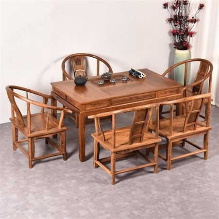 HHS019新中式实木茶桌椅组合禅意功夫茶几套装一体桌办公室茶台简约