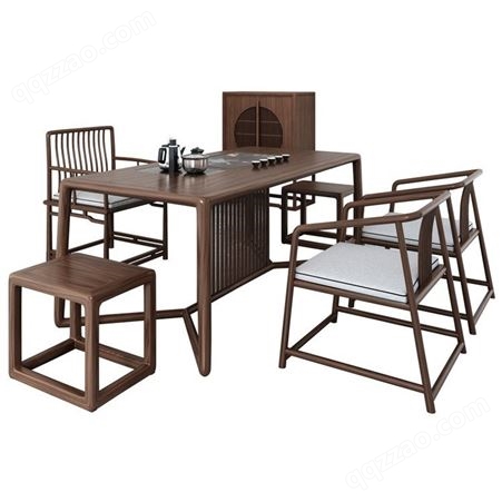 茶台套装家用茶道桌椅组合小户型 1.8米新中式家具实木茶桌椅