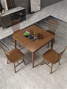 实木餐桌现代简约轻奢长方形桌椅组合吃饭桌子家用小户型