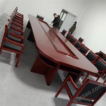 新中式烤漆实木会议桌椅组合可定制拆卸油漆办公桌条形长桌洽谈桌