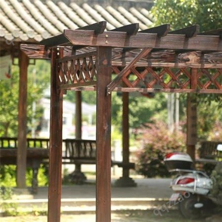 防腐木花架厂 户外实木廊架  葡萄架定制 适用于景区公园