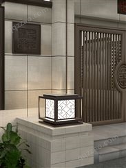 新中式庭院柱头灯太阳能围墙柱子灯别墅会所样板房景观照明灯具