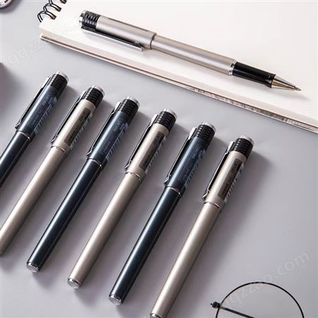 得力S143办公大容量中性笔0.7mm头笔尖（黑色）12支/盒
