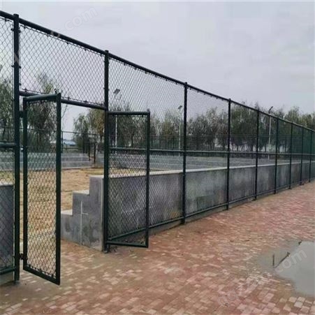 体育广场篮球场护栏围网包塑浸塑网丝立柱喷塑日字型