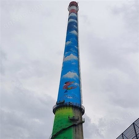 运达 烟囱彩绘美化 电厂冷却塔高空彩绘 筒仓绘画喷涂施工
