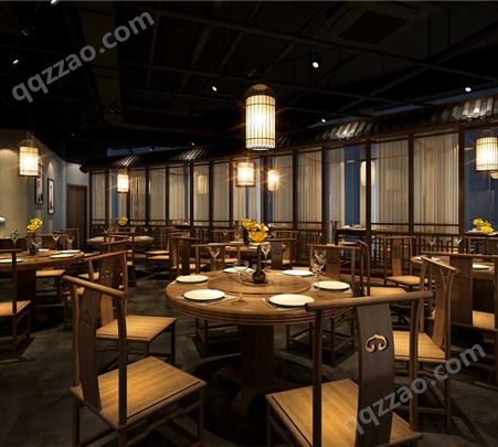 中式仿古室内空间装修茶楼装修设计餐厅 全包设计装修