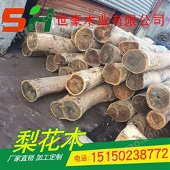 绿檀原木 进口木质材料 户外园林木屋建筑木板材 