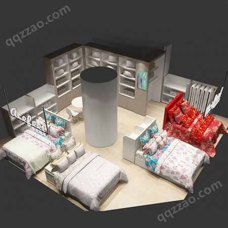 床上用品展示柜 货架展示架床上用品货柜布料置物架 家纺展示柜定制厂家