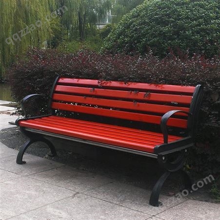 隆胜 公园椅 实塑木长条凳 阳台休闲椅 户外铸铝长椅