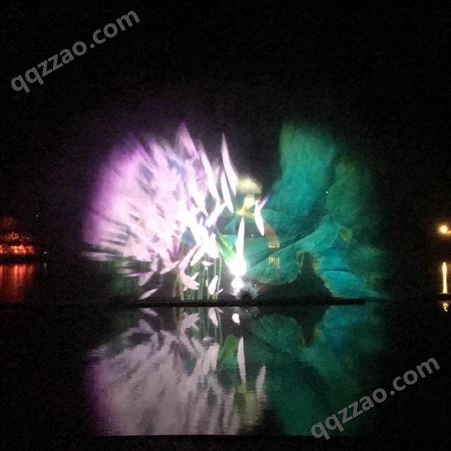 水幕投影户外夜景喷泉3D音乐公园沉浸式景区-半景画科技