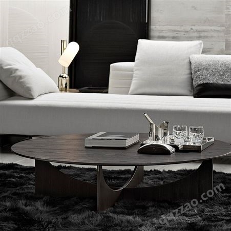 minotti家具 岩板餐桌椅组合家用客厅小户型意式桌子