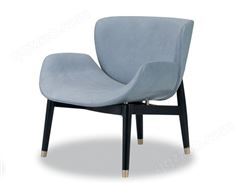 北欧实木皮艺单人沙发椅现代简约卧室创意休闲椅轻奢baxter单椅