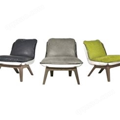 baxter意式单人沙发高档别墅客厅北欧实木真皮实木沙发单椅