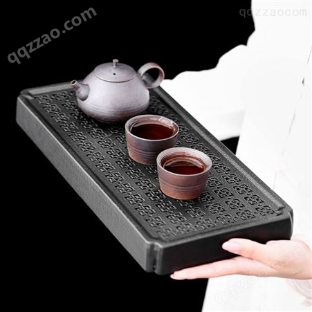 陶瓷 轻奢现代小型沥储水式茶台功夫茶具 小茶盘简约干泡台托
